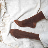 Chaussettes Paillettes Camel Marrons