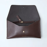 Portefeuille Mini Enveloppe Croco Bordeaux