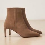 Taupe Suede Heeled Ankle Boots No. 720