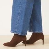 Chocolate Brown Suede Heeled Ankle Boots No. 720