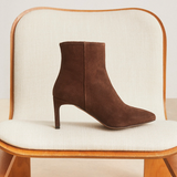 Chocolate Brown Suede Heeled Ankle Boots No. 720