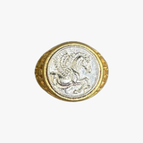 Bague chevalière Pégase bicolore
