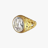 Bague chevalière Pégase bicolore
