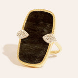 Sangha Golden Obsidian Ring