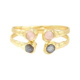Jonc toi & moi quartz rose Tilleul