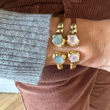 Jonc toi & moi quartz rose Tilleul