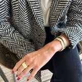 Bague réglable dentelle strass Séquoia