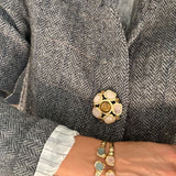 Broche multi-pierres quartz rose et oeil de tigre Tilleul