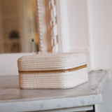 Boite à bijoux blanc cotelé