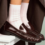 Chaussettes Pointelle Fine Pink