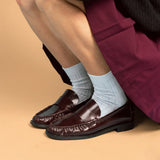 Chaussettes Pointelle Fine Blue