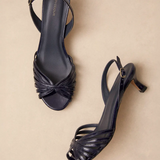 Sandales N°460 Cuir Vernis Marine