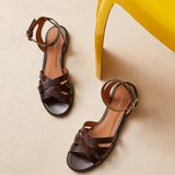 Sandales N°203 Cuir Marron Chocolat