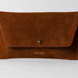 Portefeuille Mini Enveloppe Marron Daim
