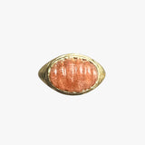 Peach moonstone dome ring