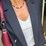 Collier Tourmaline multicolore et boules d’or