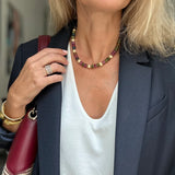 Collier Tourmaline multicolore et boules d’or