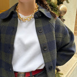 Collier Anneaux or mat