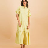 Robe Clemence Carreaux Jaune