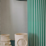 OCTAVEO – Lampe à poser rayures et toile de Jouy vertes