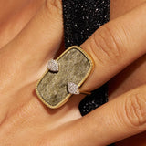 Sangha Golden Obsidian Ring