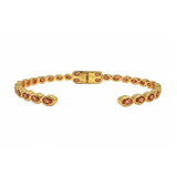 Orange moonstone multi-cabochon bangle