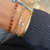 Orange moonstone multi-cabochon bangle