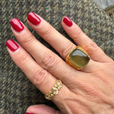 Bague goutte péridot et citrine
