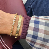 Champagne multi-cabochon bangle