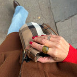 Peridot cabochon ring